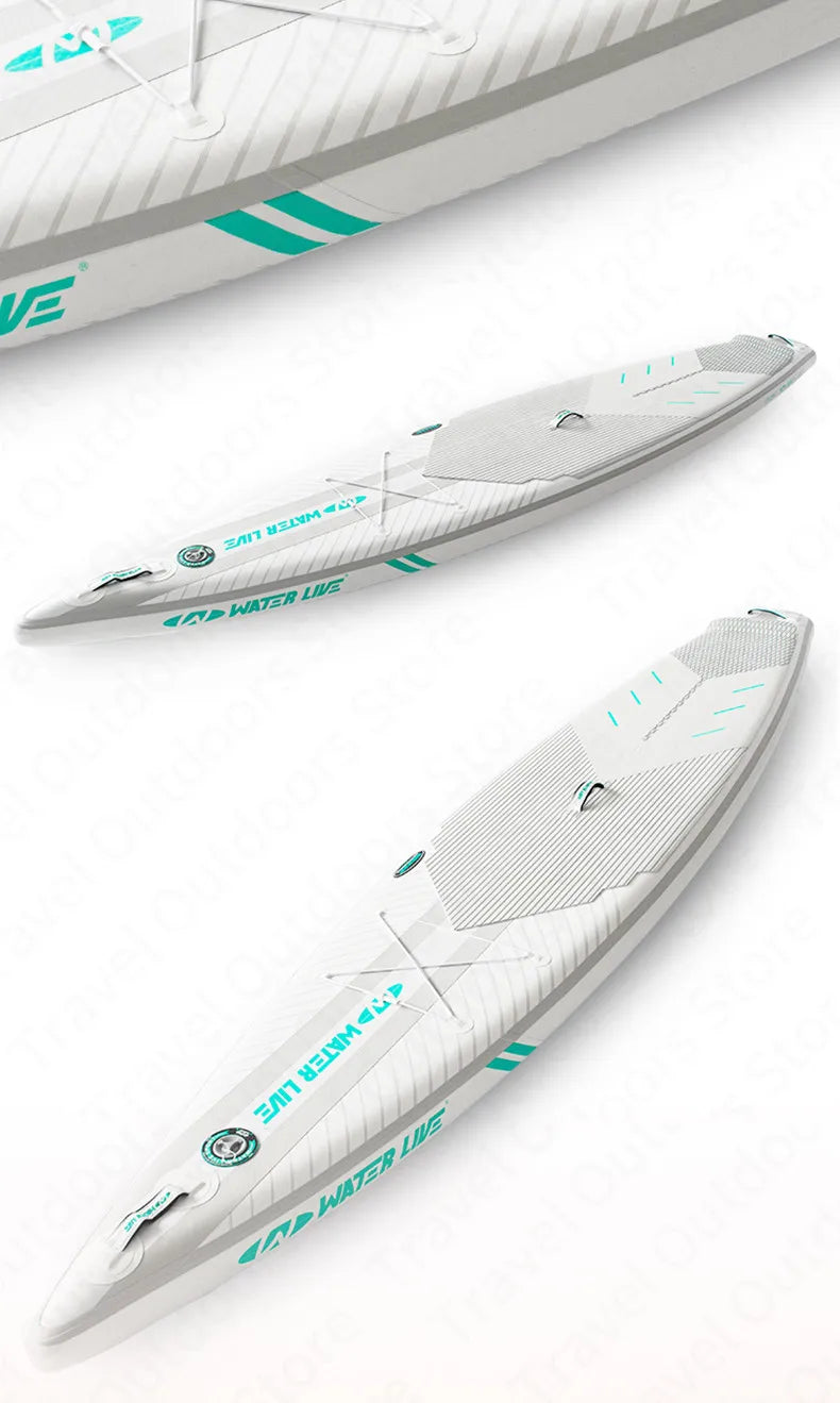 WATER LIVE Sparkling 12’ 0" Inflatable Surfing Board Pointed Design Cruise Travel Paddle Board With Safety Rope 12’ 0"x28"x6"