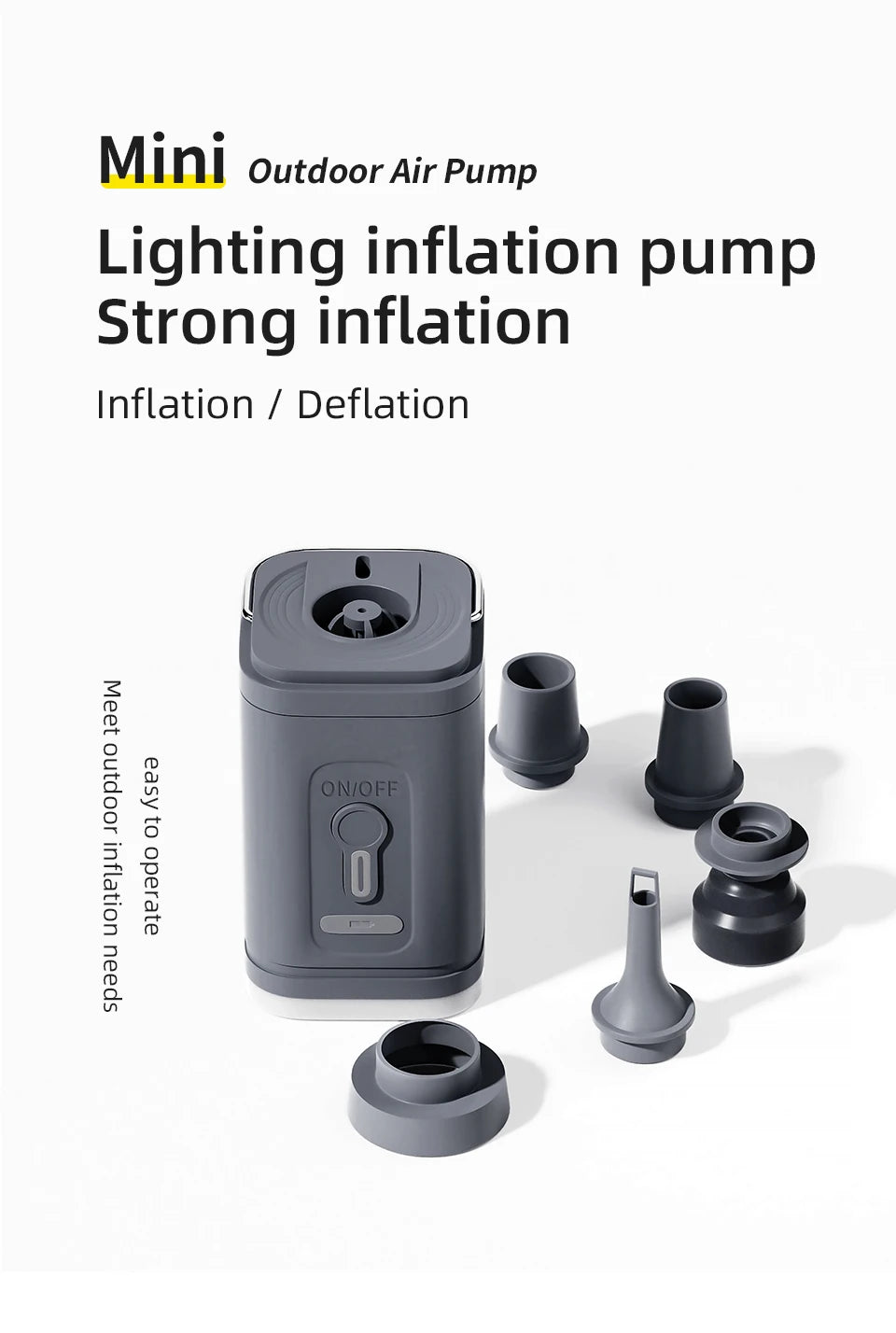 Electric Air Pump Portable Wireless Air Compressor Inflator/Deflator Pumps for Inflatable Cushions Air Beds Boat Swimming Ring