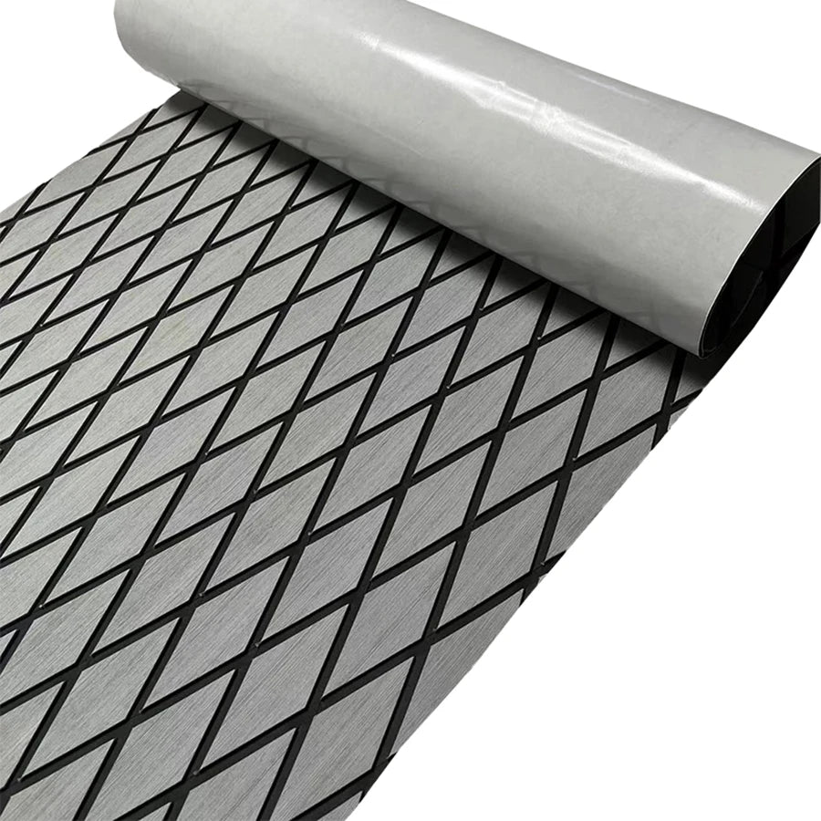 1900*350*6MM Eva Boat Decking Sheet Marine Flooring Anti Slip Pad With Rhombus Diamond Pattern Self-Adhesive Surfboard Traction