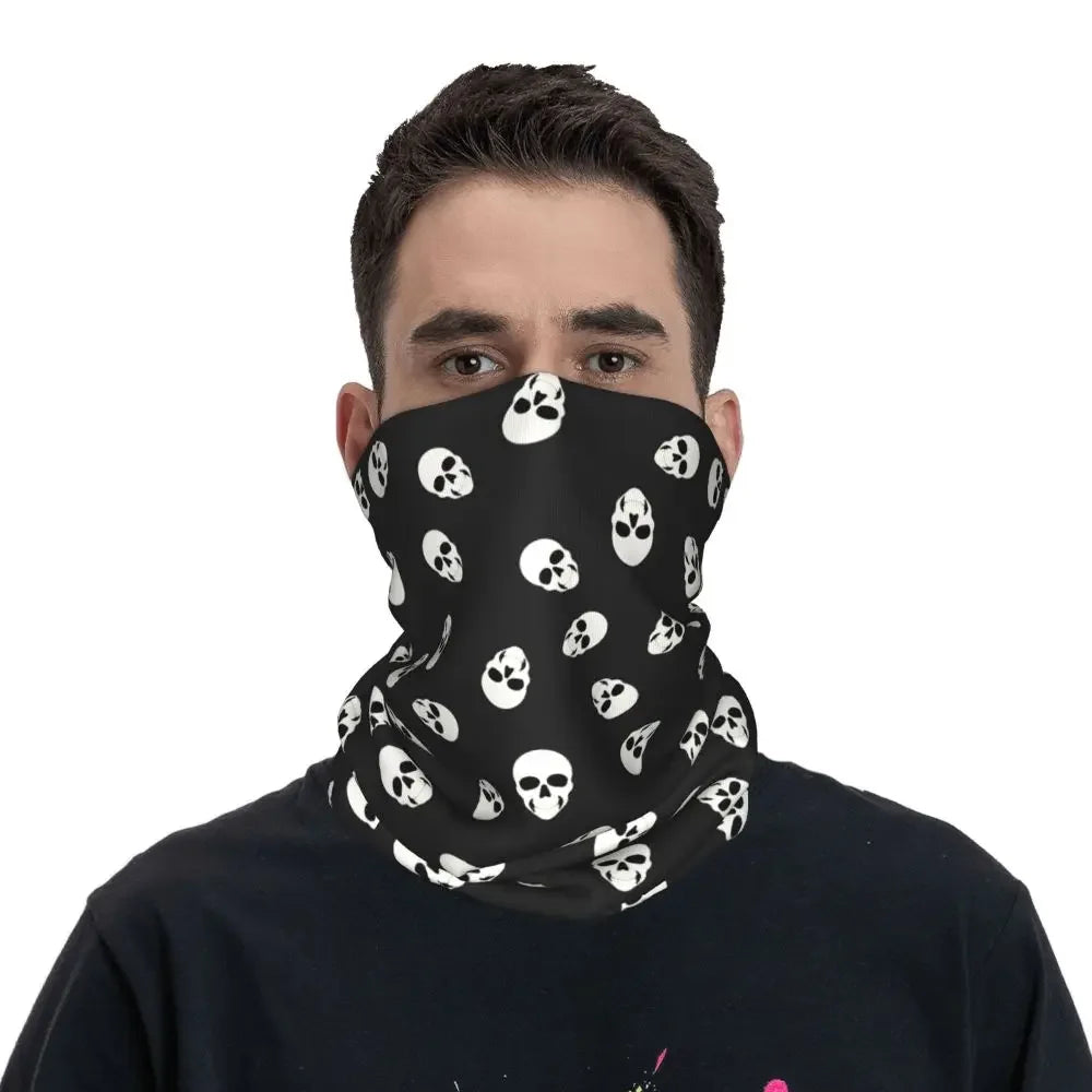 Cool Skull Bandana Neck Gaiter Printed Balaclavas Face Scarf Warm Headband Outdoor Sports for Men Women Adult Washable