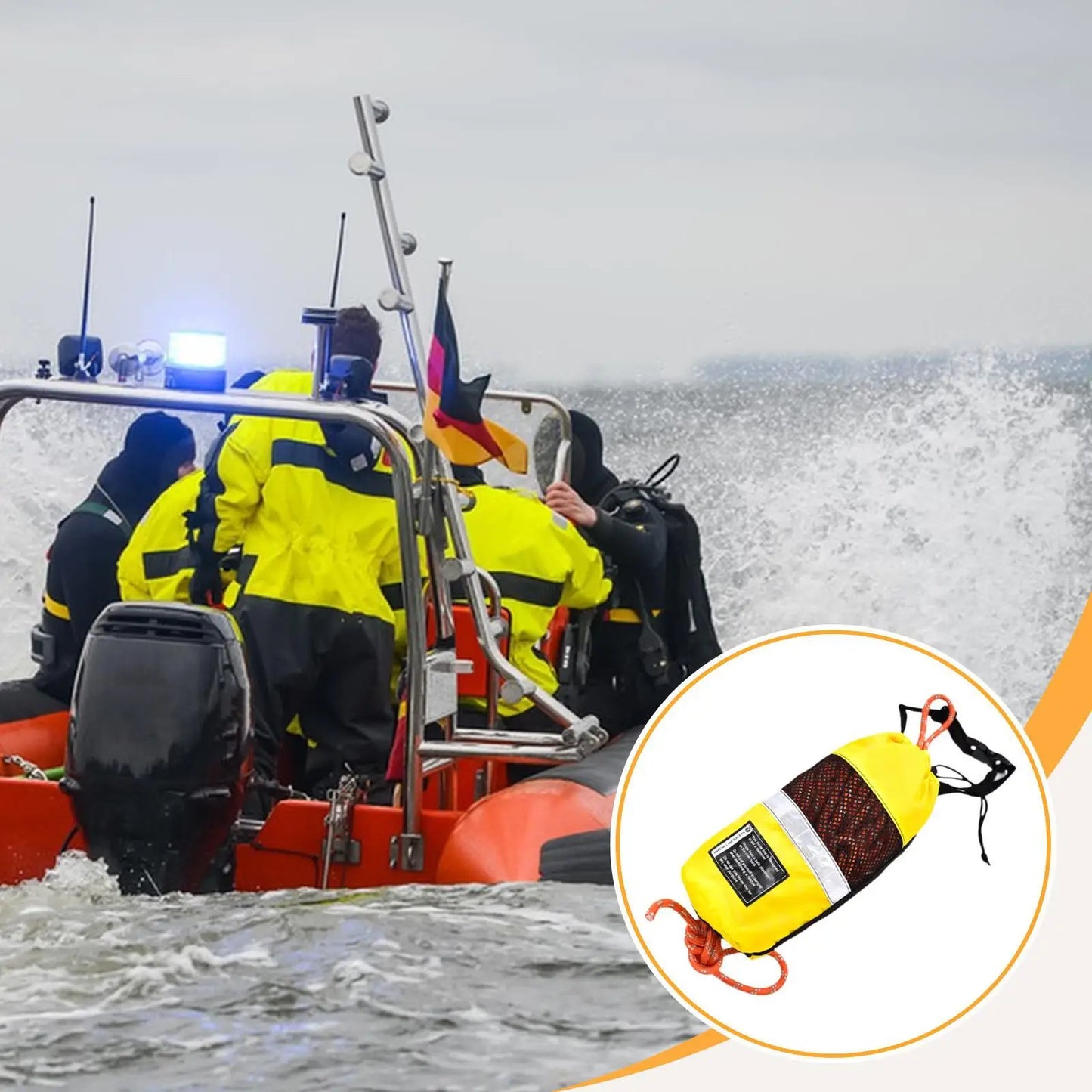 Water Throw Bag Boat Rope Floating Throwing Rope Throwing Line for Rafting Ice Fishing Canoeing Buoyant Dinghy Boating