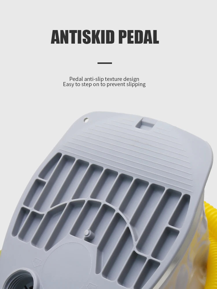 KOTESU foot-operated air pump for inflatable boats, SUP paddle boards, and kayaks, with a portable bellows design of 5L and 7L