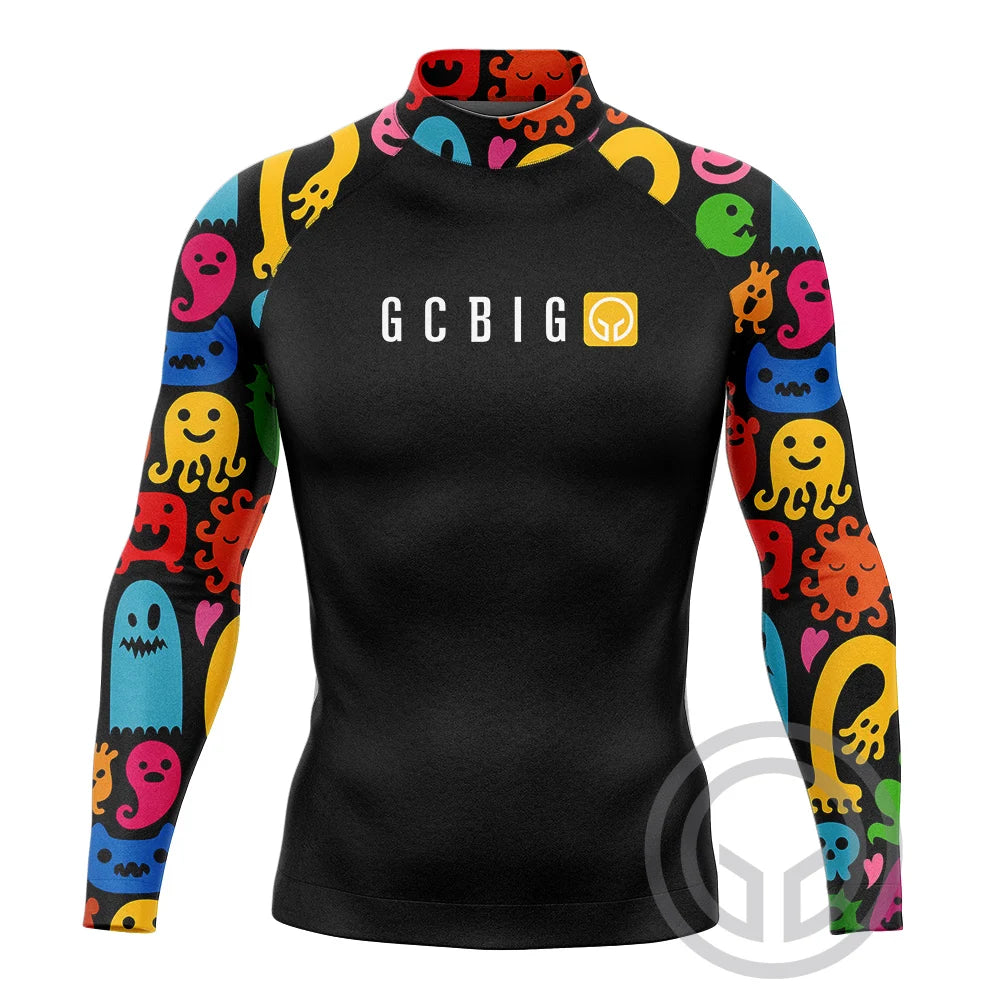 Surf Surfing Shirts Men Rash Guard Surfing Diving Suits Swimwear Long Sleeve Swim Tops Swimming Tight Surf T Shirt