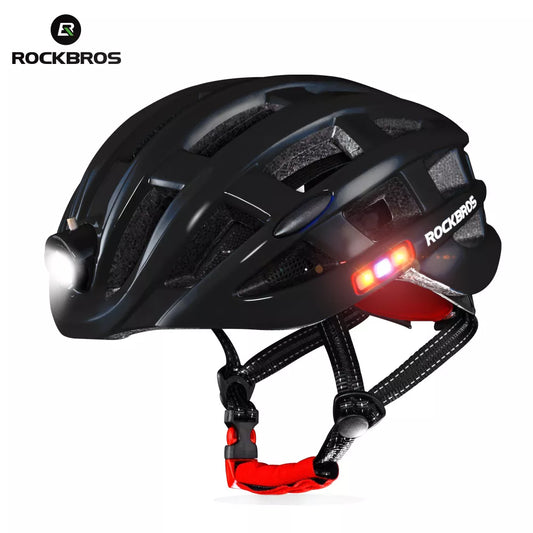 Rockbros capacete leve para bicicleta, à prova d'água, carregador usb, capacete de ciclismo moldado integralmente, acessórios para bicicleta de estrada e mtb
