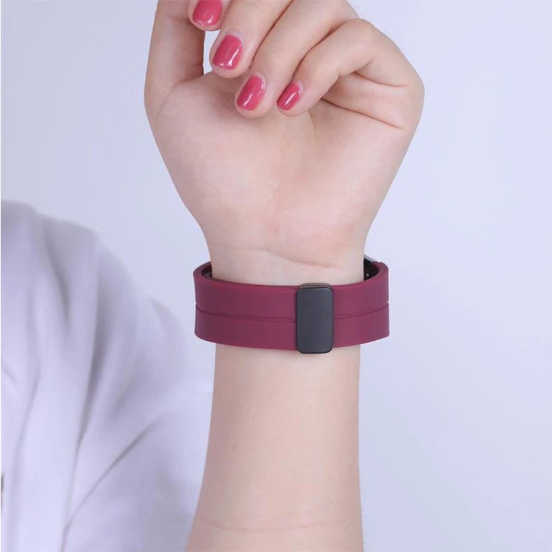 Fivela magnética dobrável pulseira para huawei watch fit 2 nova pulseira de silicone com conector
