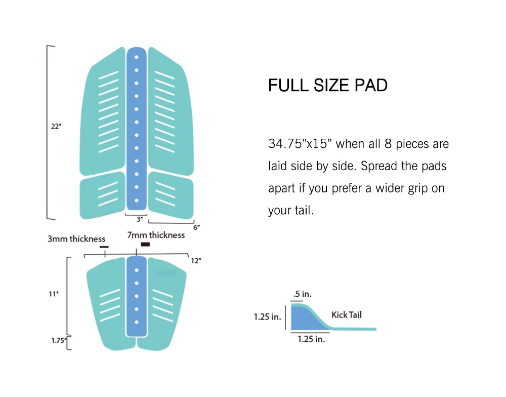 Promotional SUP Board Surf Traction Pad Surf Deck Pad Surf Grip EVA For Surfboard Longboard Paddle Board Combination Pad