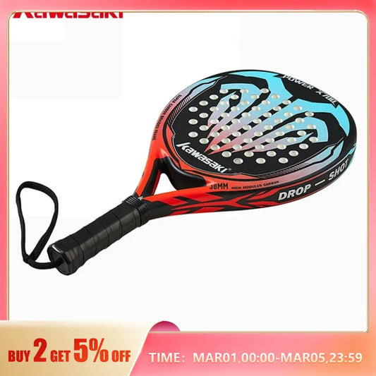 Kawasaki 3K Carton Fiber EVA POWER 600/700 Padel Racket With Racket Cover