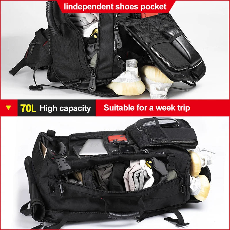 50l 70l viagem mochila de treinamento fitness grande capacidade multifuncional saco bagagem à prova dwaterproof água dos homens caminhadas ao ar livre packxa8