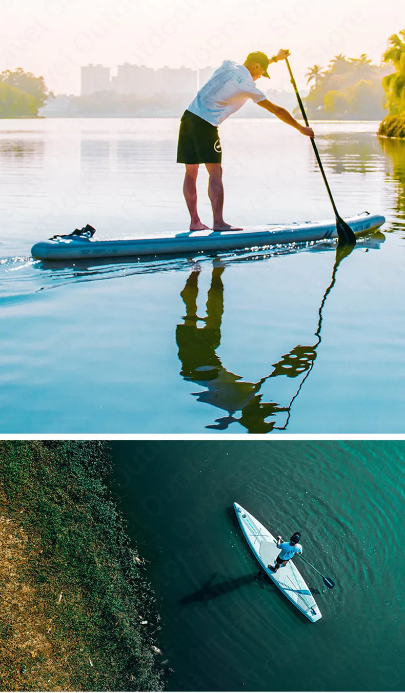 WATER LIVE Sparkling 12’ 0" Inflatable Surfing Board Pointed Design Cruise Travel Paddle Board With Safety Rope 12’ 0"x28"x6"