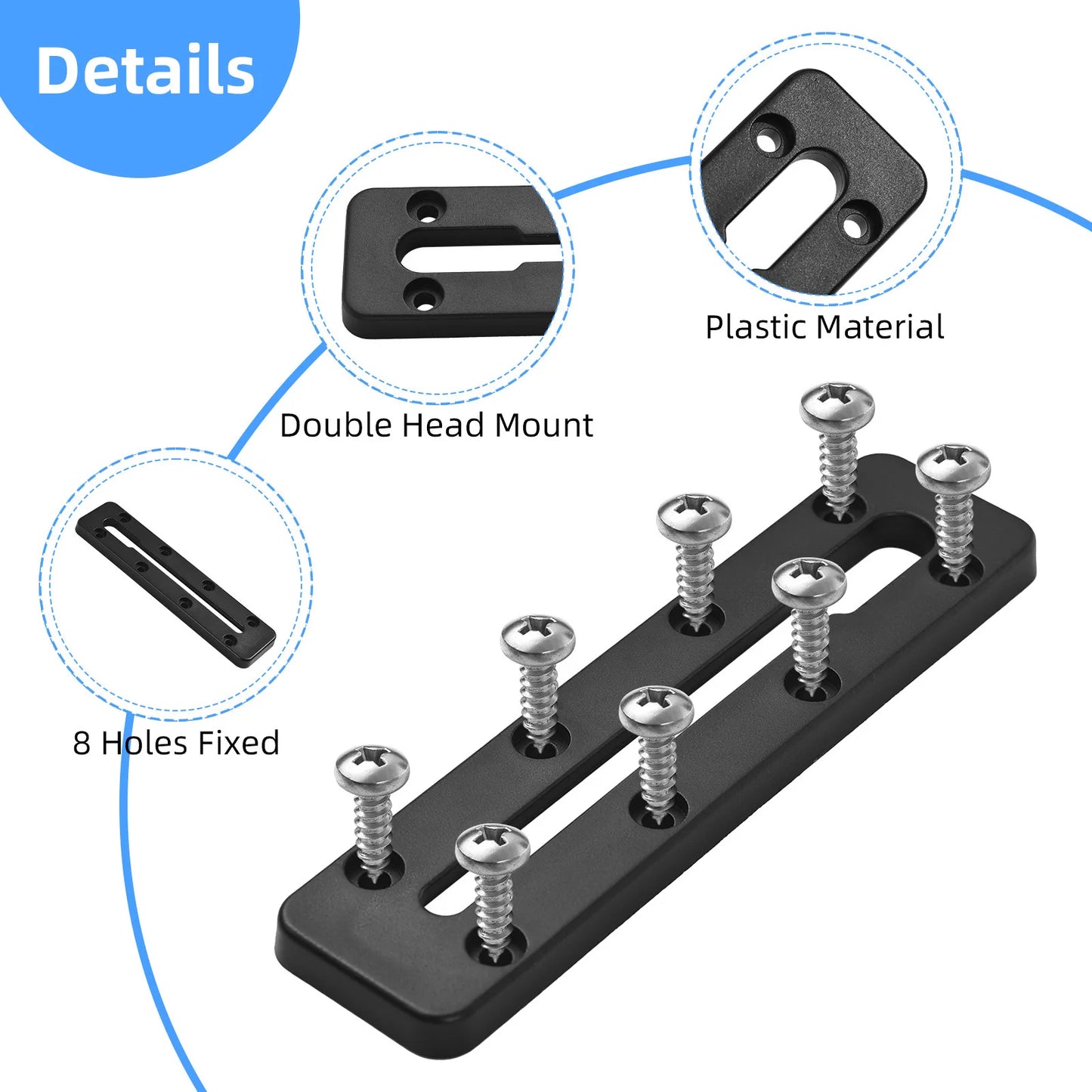 Fishing Rod Holder Adjustable Fishing Pole Holder with Plastic Kayak Rail Kayak Mount Track