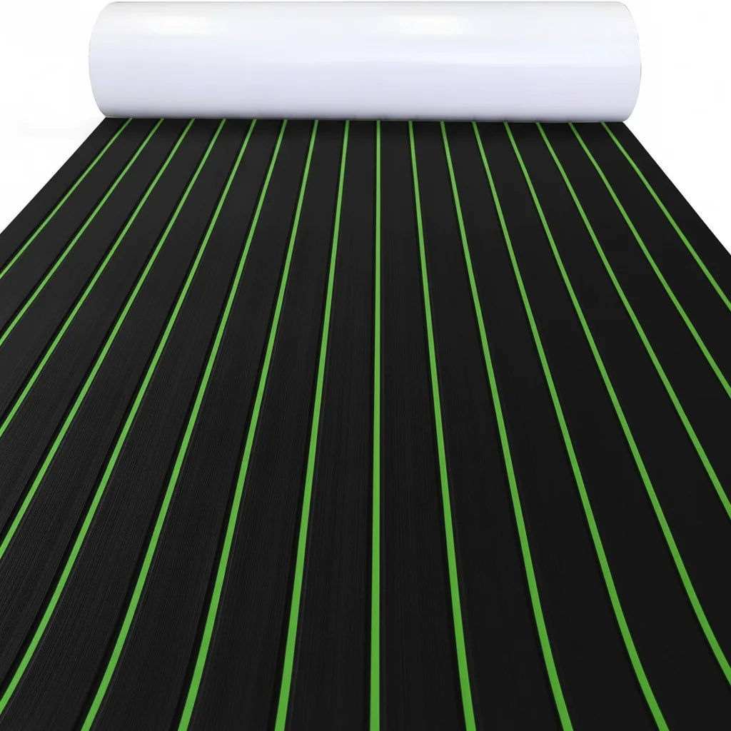 KXKZREN-2400x450mm EVA Foam Faux Teak Decking Sheet Marine Boat Flooring Sea Deck Yacht Mat Self-adhesive Kayak RV Non-slip Pad
