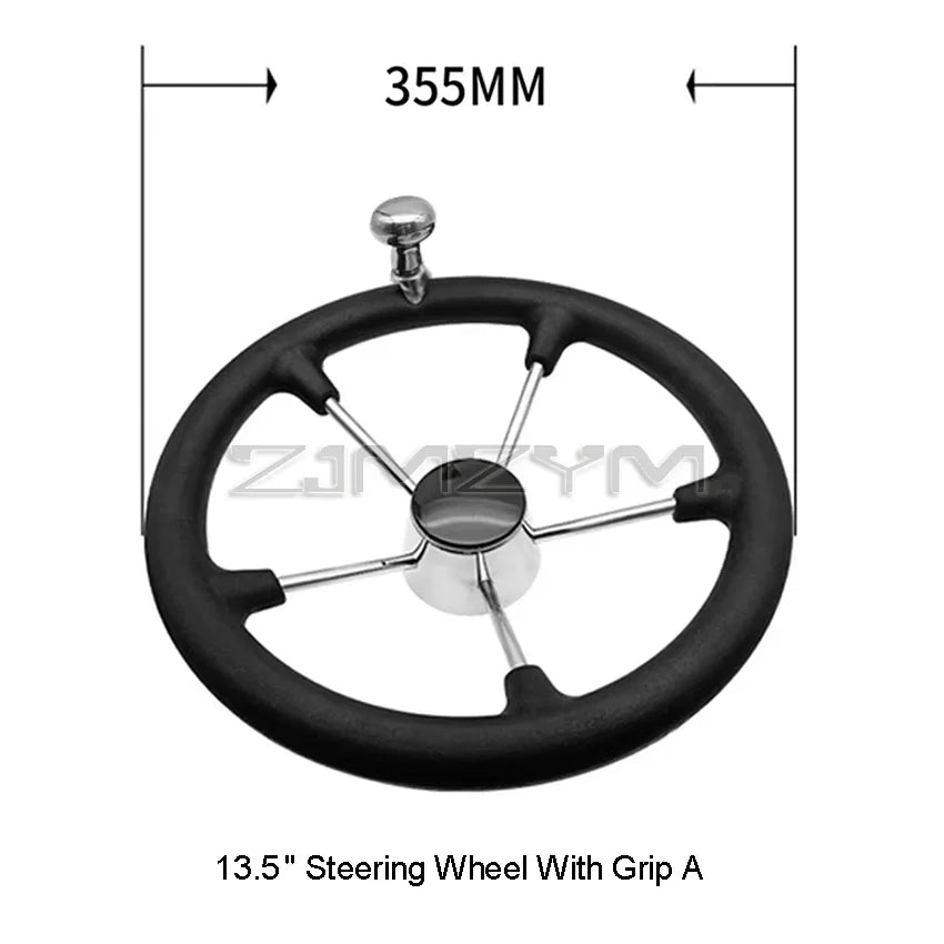 11" 13.5 " Marine Stainless Steel Boat Steering Wheel For Yacht with Black Foam Grip Boat Accessories