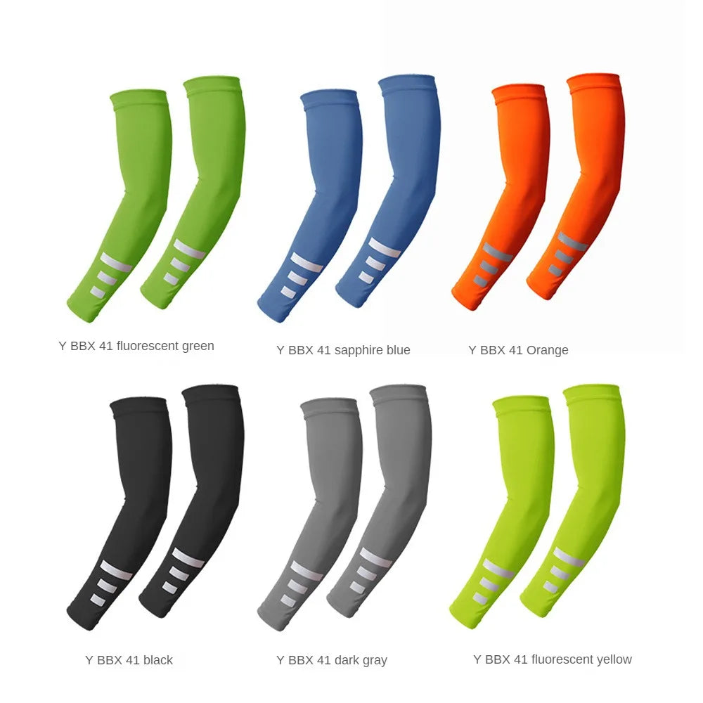 Quick-drying Arm Sleeves Night Running Reflective Sports Sleeves Ice Summer Outdoor Sports Fitness Sunscreen Sleeves Breathable