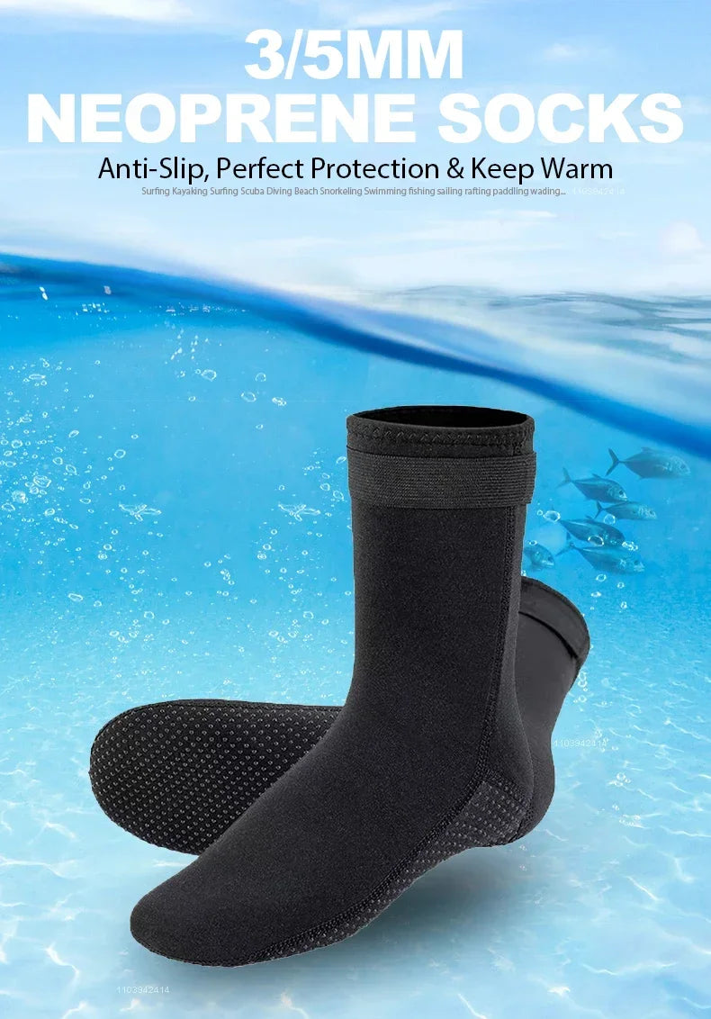 3mm Neoprene Socks 3mm Wetsuit Shoes Non-slip Surf Swimming Fins Socks Elasticity Beach Boots Warm Socks for Snorkeling Diving