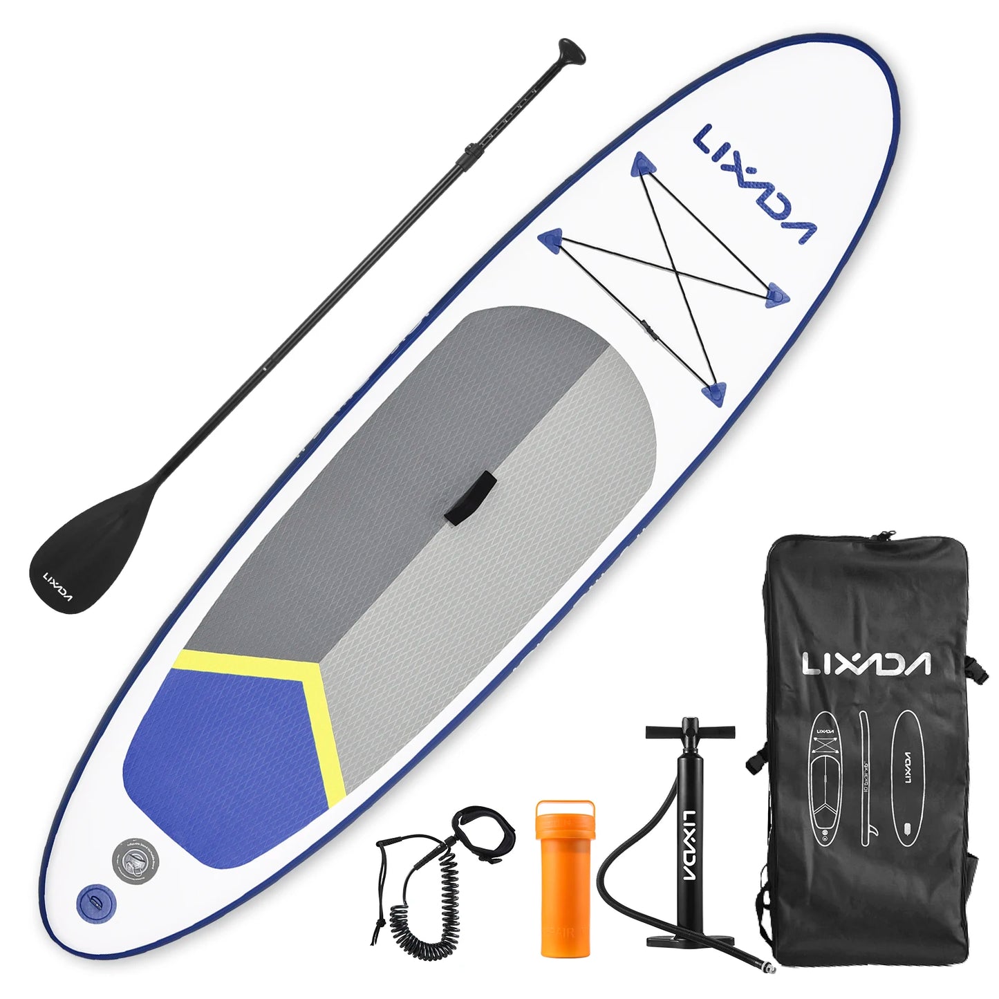 Inflatable Paddle Board Stand Up for Adult 6 Inch Thick SUP Paddleboard Water Sport Surf Set with Adjustable Paddle Pump Travel