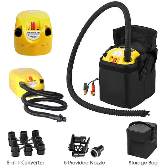 Portable Pvc Boat Pump DC12V Air Pump with Nozzles Storage Bag Support Inflation and Deflation Inflatable Kayak Accessories