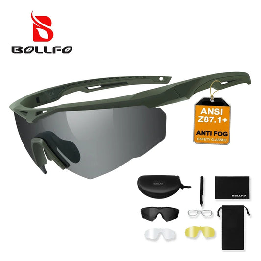 3 Lens Impact-Resistant Shooting Glasses 2.5mm Military Tactical Glasses Anti-Fog Windproof Road Cycling Goggles Antiparras