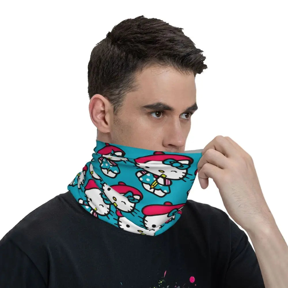 Outdoor Sports Balaclava Hello Kitty Cycling Mask Breathable Tactical Fashion Punk Hiking Camping Sun Protection Neck Gaiter