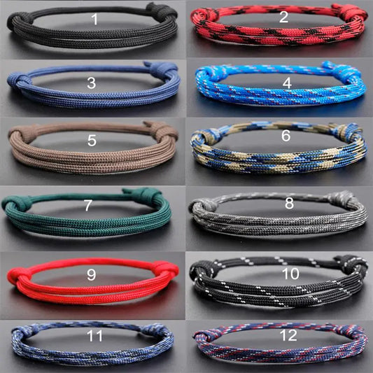12 estilos de corda trançada náutica, pulseiras de surfista feitas à mão, pulseira de corda ajustada para homens e mulheres, joias, presente