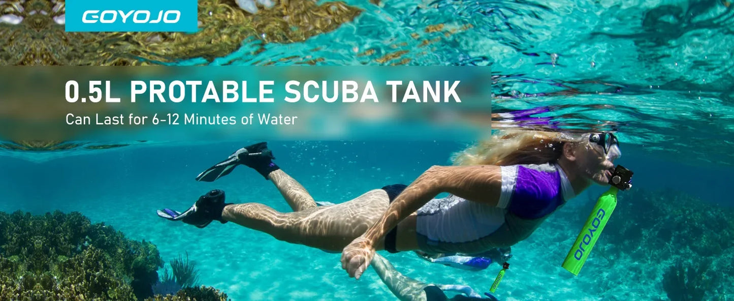 Mini Scuba Tank, 6-12 Minutes Diving Tank, Portable Lung Tank Kits with 3000 PSI Max Pressure 0.5L Small Scuba Diving Tank