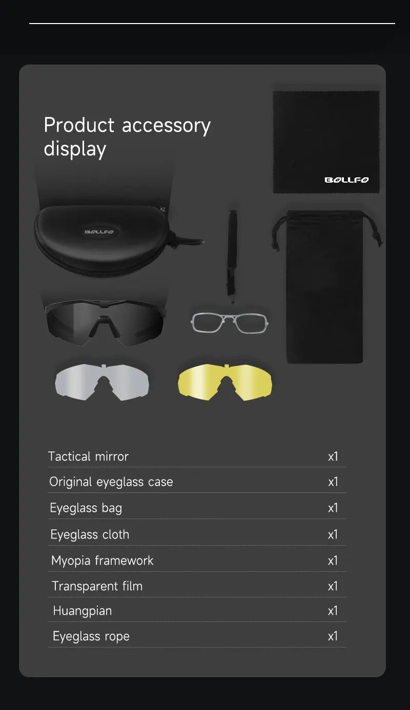 3 Lens Impact-Resistant Shooting Glasses 2.5mm Military Tactical Glasses Anti-Fog Windproof Road Cycling Goggles Antiparras