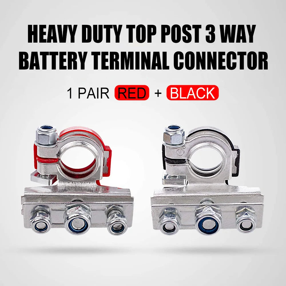 1 Pair Quick Release Terminal Connectors Copper Clip 12V/24V Car Battery Terminals Top Post Wire Cable Clamp Screw Auto Parts