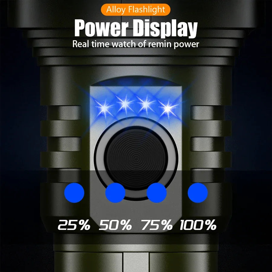 Ultra Powerful Flashlight Concentrating Ignition Flashlight Waterproof Military Tactical Lamp Outdoor Camping Adventure Torch