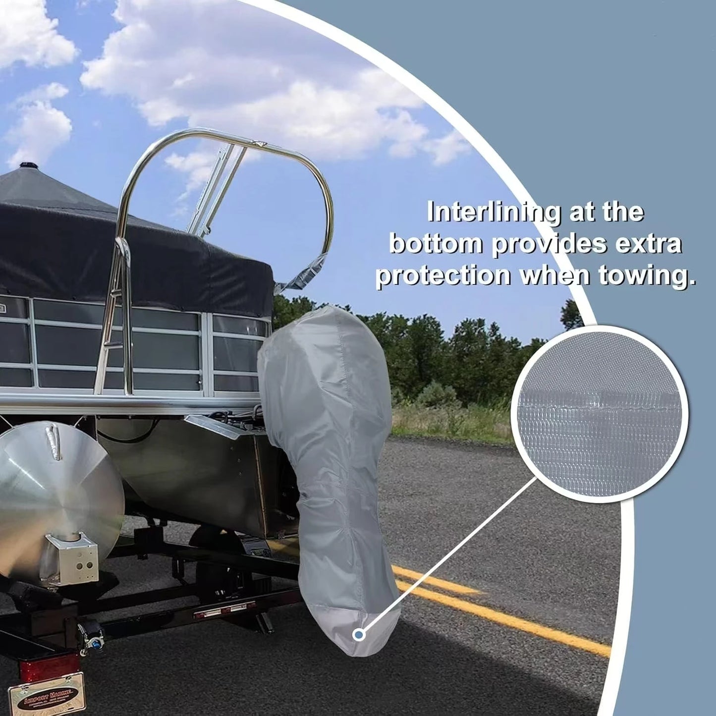 Grey Universal Waterproof 6-225HP Outboard Motor Engine Boat Cover 210D Oxford Fabric Dustproof Cover Marine Engine Protector