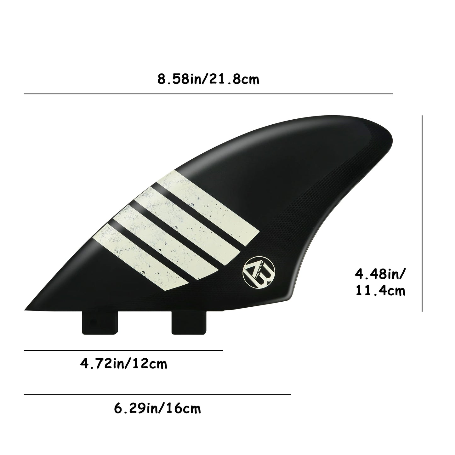Surfboard Twin Keel Fins (2 Fins) Dual Tab Single Tab Sizes for Longboard Surfboard Funboard