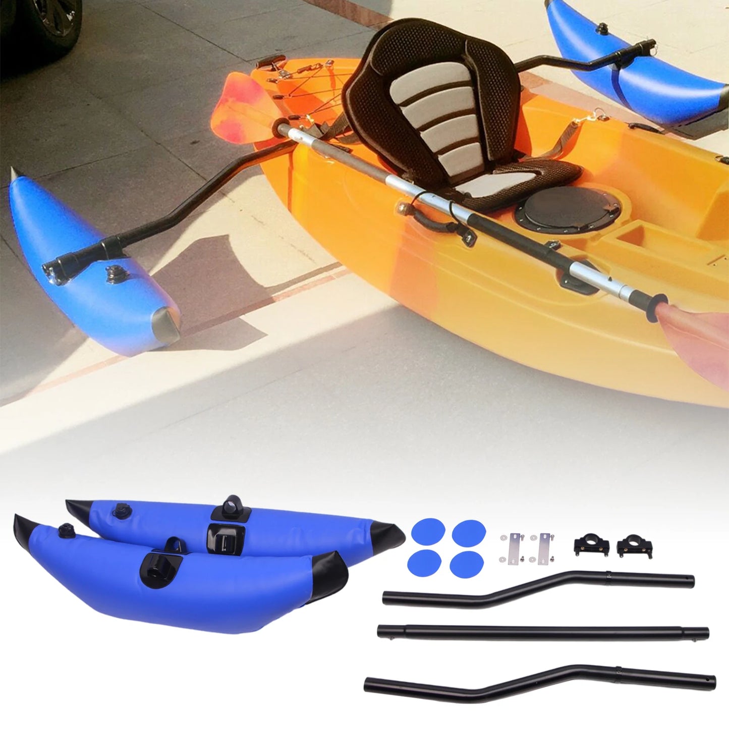 Kayak Float Kayak PVC Inflatable Outrigger Float with Sidekick Arms Rod Kayak Boat Fishing Standing Float Stabilizer System Kit