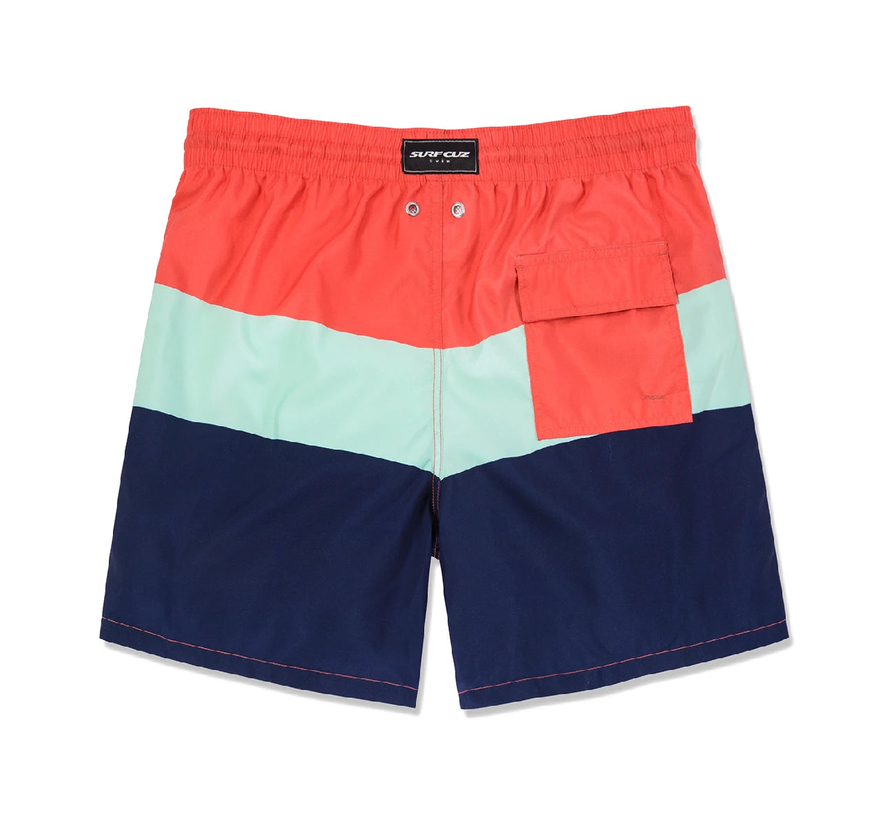 SURFCUZ Mens Swim Shorts Striped Quick Dry Beach Board Shorts with Mesh Lining Summer Male Swimwear Swimming Trunks for Men