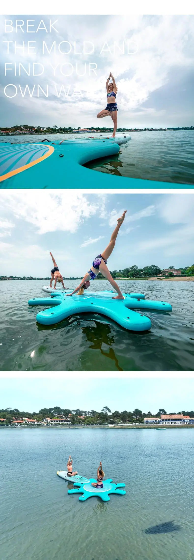 AQUA MARINA Yoga Dock Sup Board PEACE Yoga Surfboard Stand Up Paddleboard Aquatic Yoga Sports Board Platform 290cm