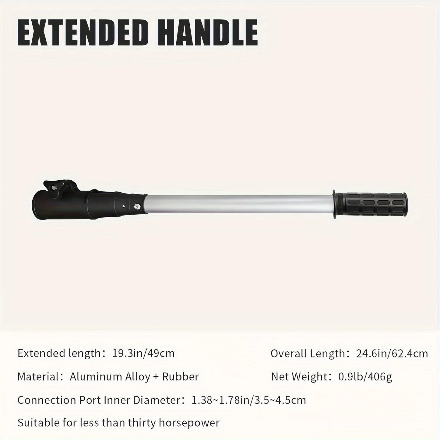KOETSU Outboard Motor Extended Aluminum Alloy Joystick Tiller Extension Handle Black Handle