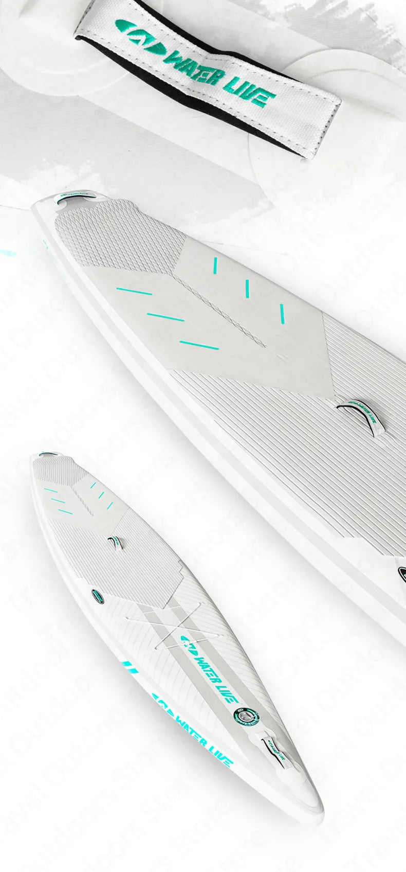 WATER LIVE Sparkling 12’ 0" Inflatable Surfing Board Pointed Design Cruise Travel Paddle Board With Safety Rope 12’ 0"x28"x6"