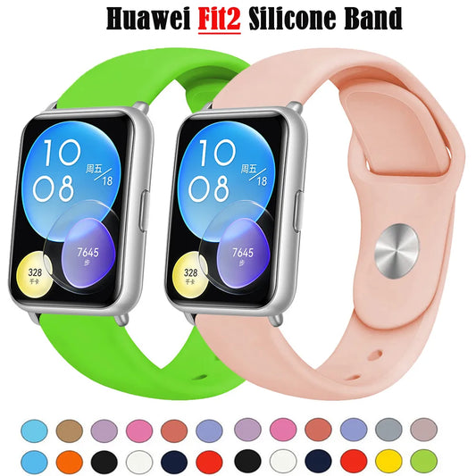 Banda de vitalidade para huawei relógio ajuste 2 cinta relógio inteligente silicone pulseira correa esporte fit2 2022 novos acessórios cinto