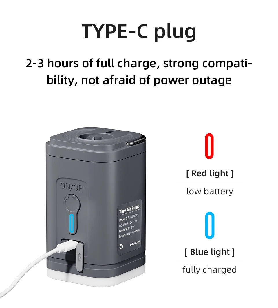 Electric Air Pump Portable Wireless Air Compressor Inflator/Deflator Pumps for Inflatable Cushions Air Beds Boat Swimming Ring