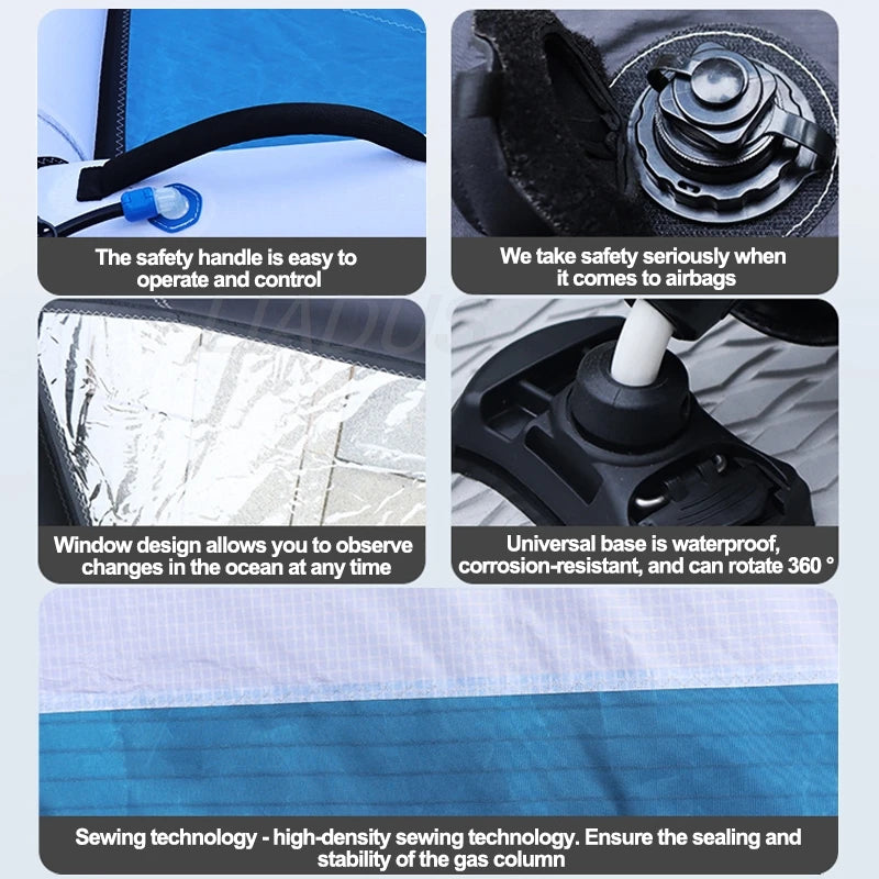 Inflatable Surfing Sail Portable Windsurfing Sailing Canoe Hand-Held Water Skiing Kiteboard Wind Surfing Kites Water Sports