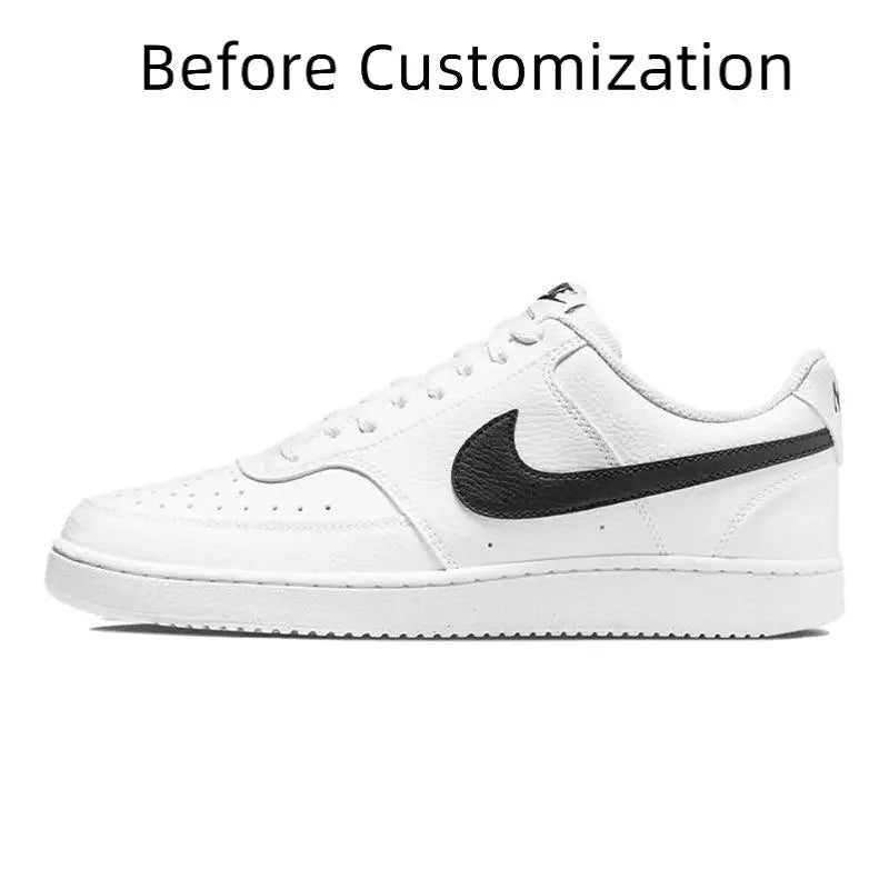【Customize】Nike Court Vision 1 Skateboarding Shoes Men Low-top Pink/Black Sneakers shoes DH2987-101