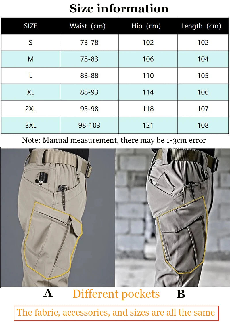New Tactical Cargo Pants Elastic Outdoor Work Trousers Casual Autumn Waterproof Outdoor Hiking Multi-pocket Wear-resistant Pant