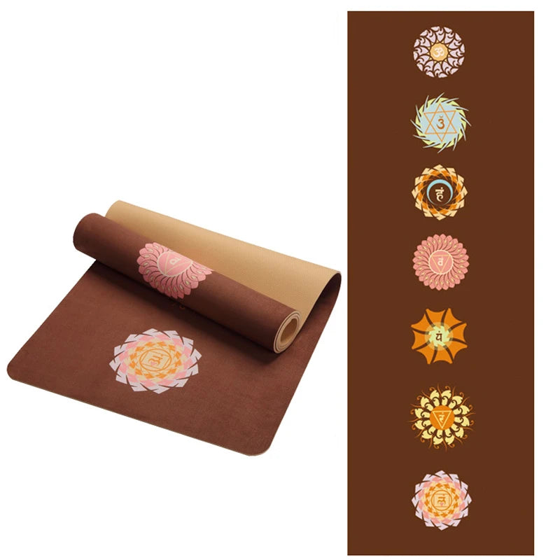 5.5 MM Lotus Pattern Suede TPE Yoga Mat Pad Non-slip Slimming Exercise Fitness Gymnastics Mat Body Building Esterilla Pilates
