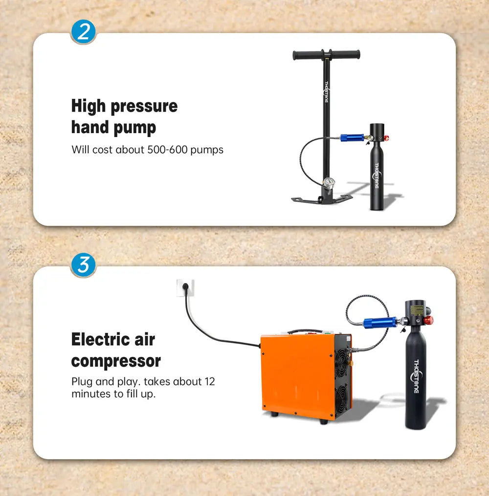 THAIITONEE-Mini Scuba Diving Tank, Underwater Swimming Swimmer, Cylinder Equipment, Dive Bottle, Oxygen, 0.5L, 5-10 Minutes