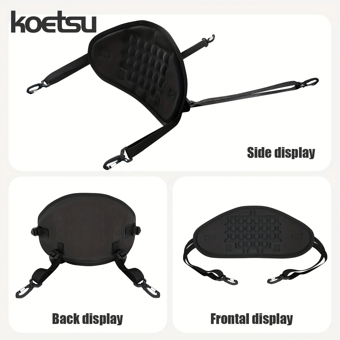 KOETSU Small Canoe Backrest Soft Oxford Cloth Material with 4 Nylon Buckles for Enhanced Support Kayaks Canoes Paddles