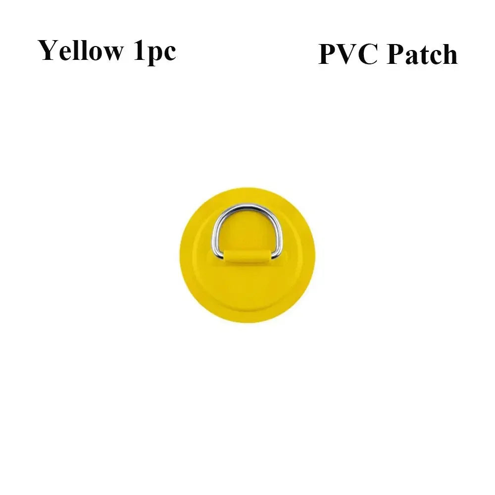 1/4Pcs 8cm Surfboard Dinghy Boat PVC Patch With Stainless Steel D Ring Deck Rigging Sup Round Ring Pad Boat Kayaking Accessorie