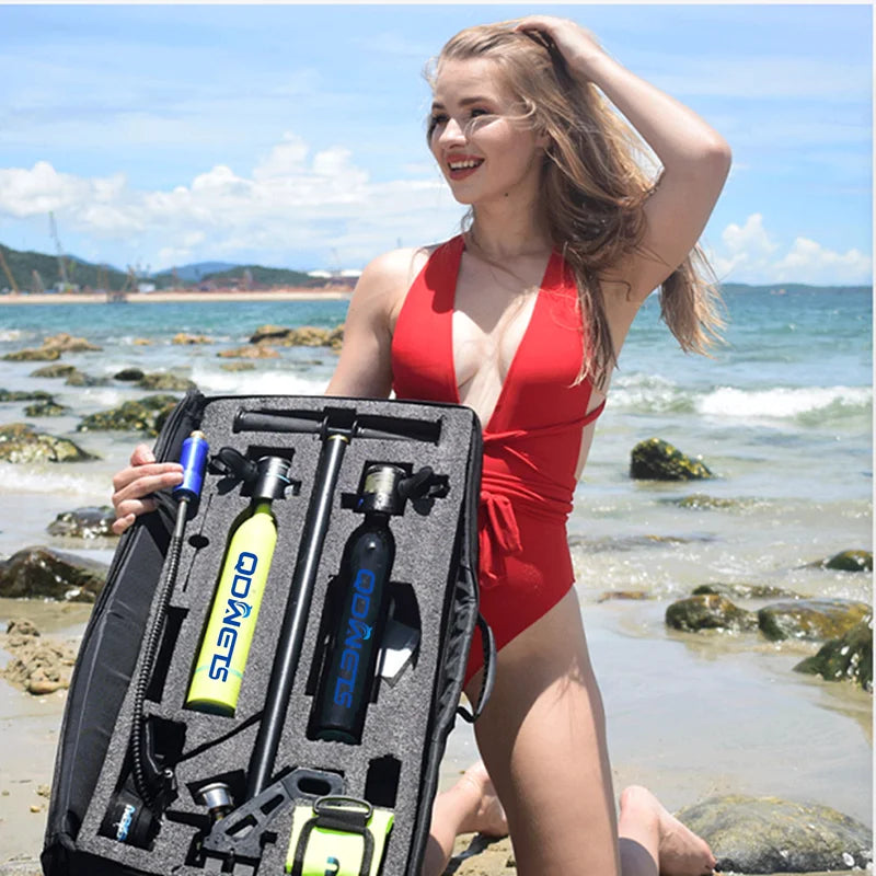 Mini Scuba Diving Tank Equipment Dive Cylinder with 5-10Minutes Capability 0.5 Litre Capacity with Refillable Design QDWETS