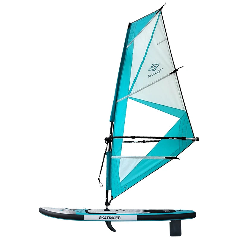 Skatinger 335cm Flexible Inflatable Stand-up Paddle Board 4 Square Meter Sail for New Beginners Offshore Waters Windsurfing SUP