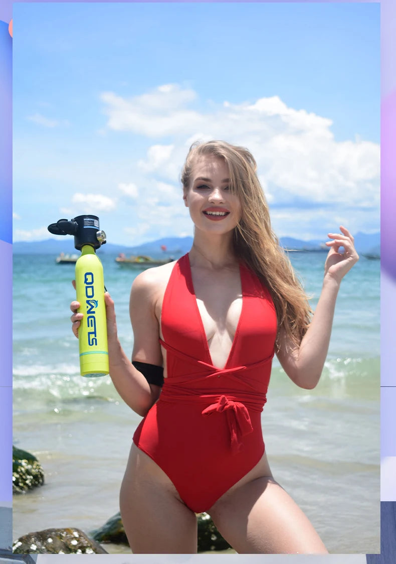 Mini Scuba Diving Tank Equipment Dive Cylinder with 5-10Minutes Capability 0.5 Litre Capacity with Refillable Design QDWETS