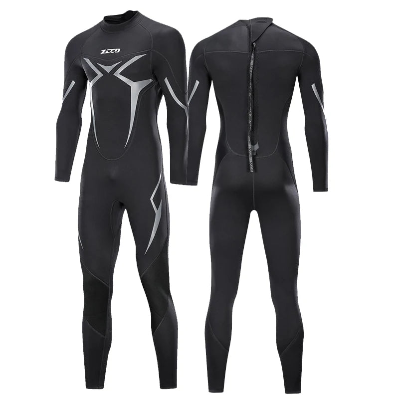 Neoprene Wetsuit 3mm Mens Long Sleevele One Piece Wetsuit Ultra Elastic Diving Suit Water Swimming Surfing Triathlon
