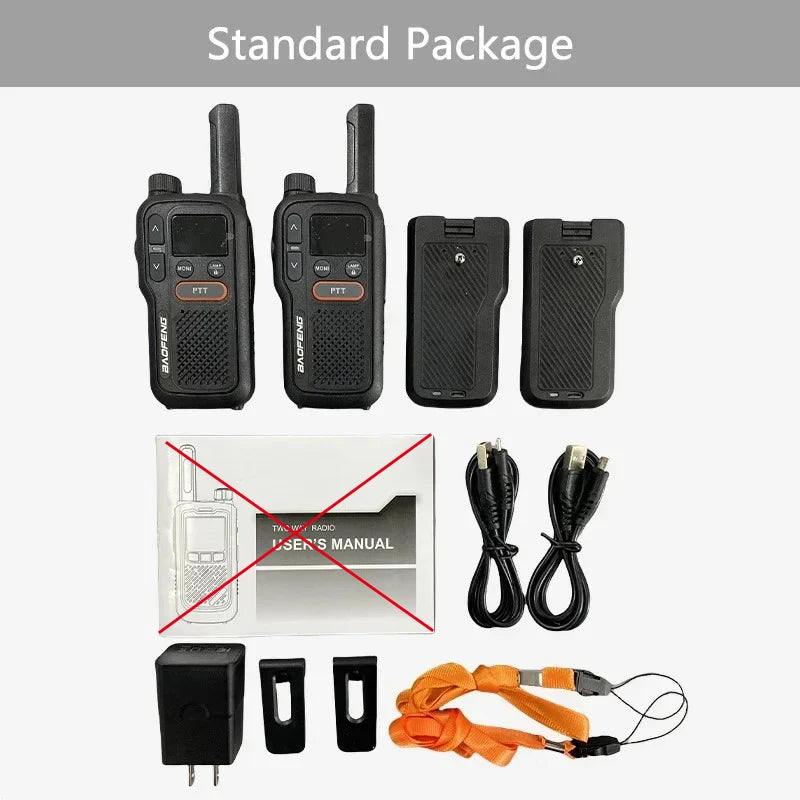 Baofeng BF-T18 Walkie Talkie Mini  Micro USB Charge 2-PTT Bottom UHF 400-470MHz 16 Channels Long Range Kids Gift Two Way Radios