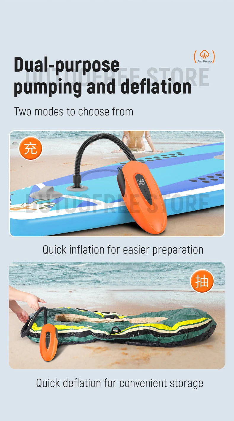 Electric Air Pump for SUP Wireless Electric Inflator High Volume Air Pump for Boats Dual Function Portable Air Compressor