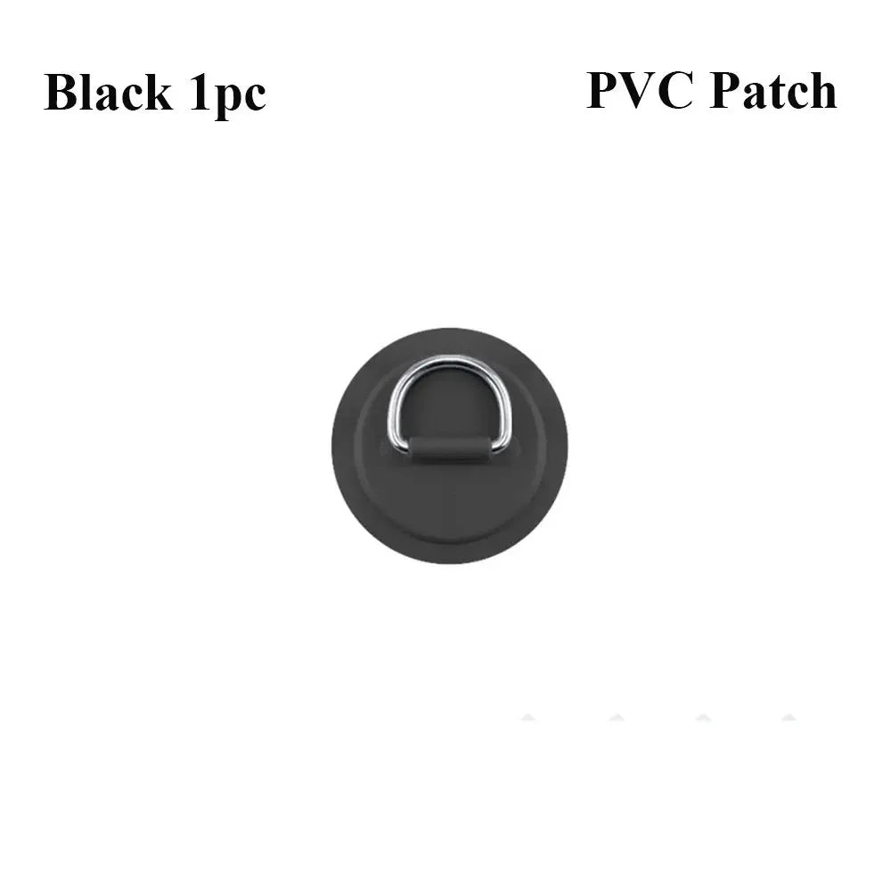 1/4Pcs 8cm Surfboard Dinghy Boat PVC Patch With Stainless Steel D Ring Deck Rigging Sup Round Ring Pad Boat Kayaking Accessorie